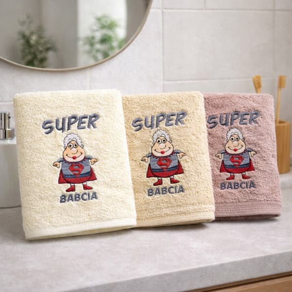 Pyyhe koruomeltu Super Mummo 70x140cm beige