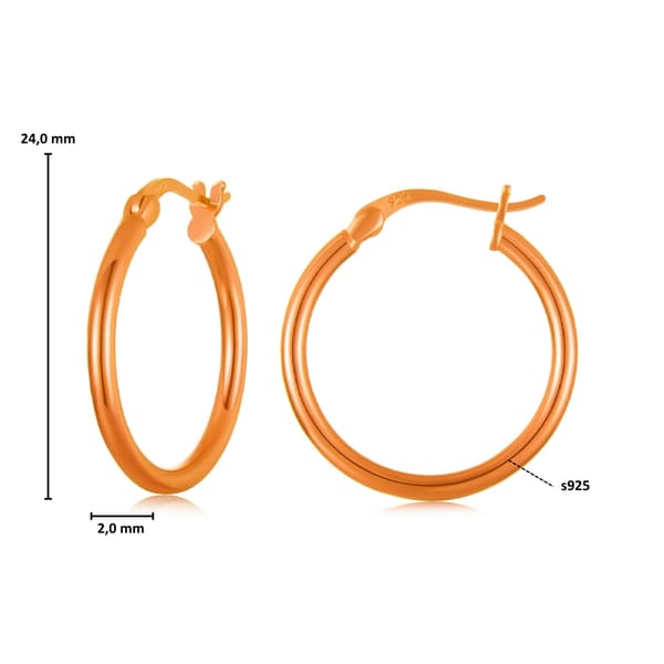 Silverörhängen, orange ringar, spännen i 925 silver