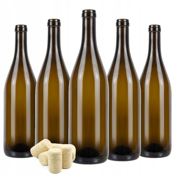 35x BURGUNDY 0,75L glasvinflaskor med kork