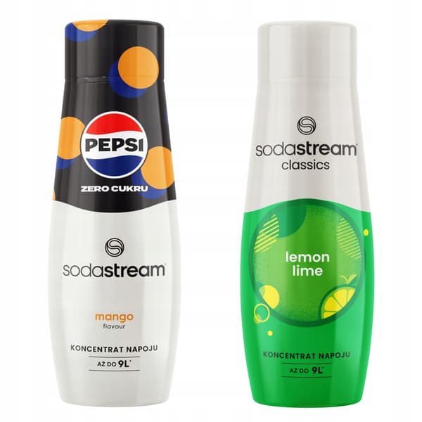 Set med 2 vattenkoncentrat. Sodastream PepsiMAX Mango + Citronlime sirap