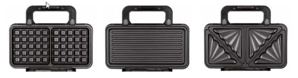 MPM MOP-43M smörgåsjärn, 1000 W, grill, våffeljärn