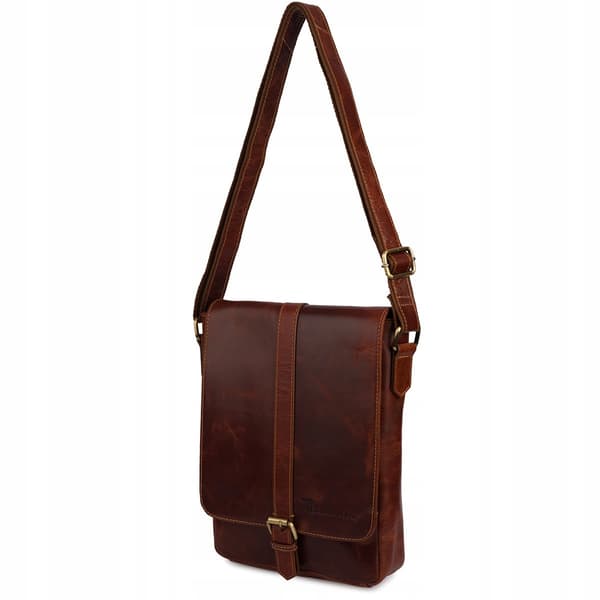 Herrväska i läder, smal, A4, elegant, Beltimore, brun, N23