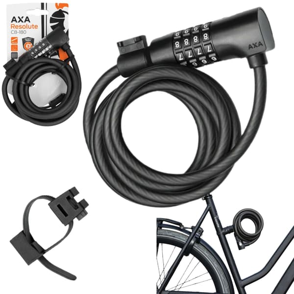 AXA Resolute 8-180 Cykellås med Kode 180cm/8mm