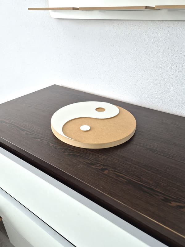 Yin Yang MDF cirkel 18 mm 25 cm