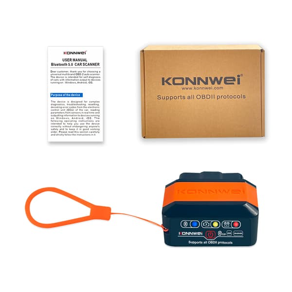 Konnwei KW905 Grænseflade Poleret ELM327 OBD2 Bluetooth 5.0 ANDROID iOS