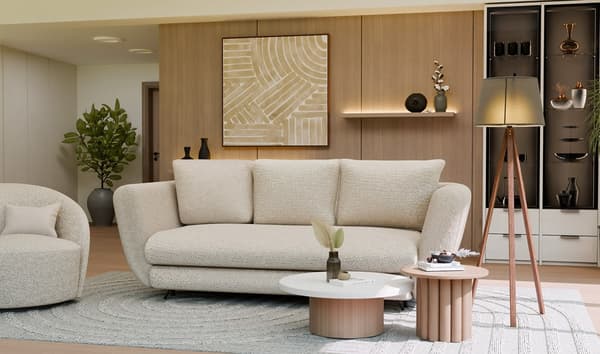 SARIS 3-PERSONERS SOFA MED SOVEFUNKTION BEIGE SORT BEN TIL STUE