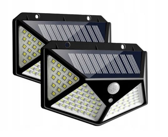 LED solcellevæglampe med bevægelsessensor 100 LED