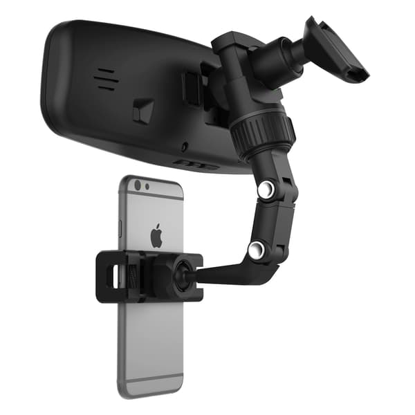 Justerbar holder til bakspejl til smartphone, sort