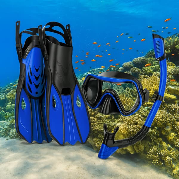 Snorkelset med mask rör och fenor för simning storlek 38-42