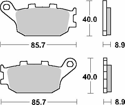 SBS Jarrupalat KH174 Street Standard Keraaminen Musta