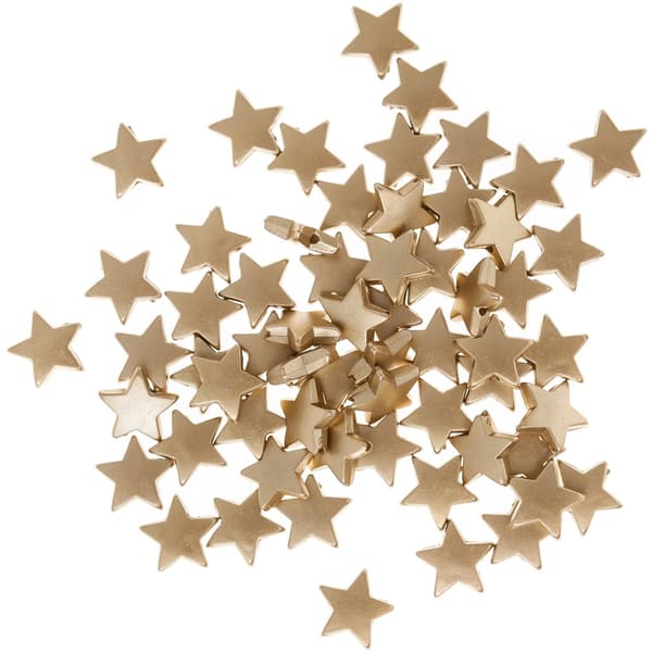 Dekorative perler STJERNER Guld DIY 15 cm 60 stk.