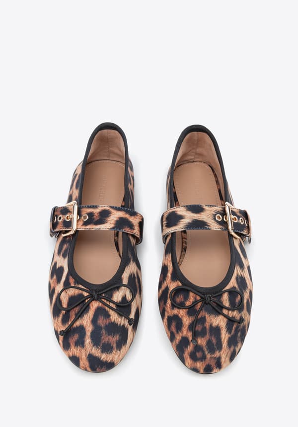Wittchen Kvinde Balletsko i Leopardprint Lycra, Brun og Sort, Brun og Sort Polyuretan