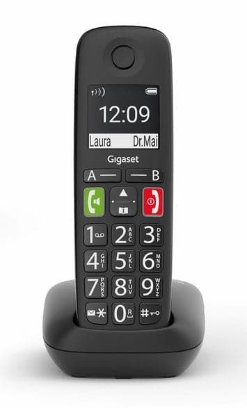 Gigaset E290 — fast telefon, svart