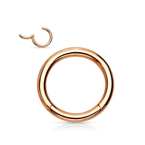 Titaniumring i rosaguld med segment CLICKER - TK-001 1.6/12