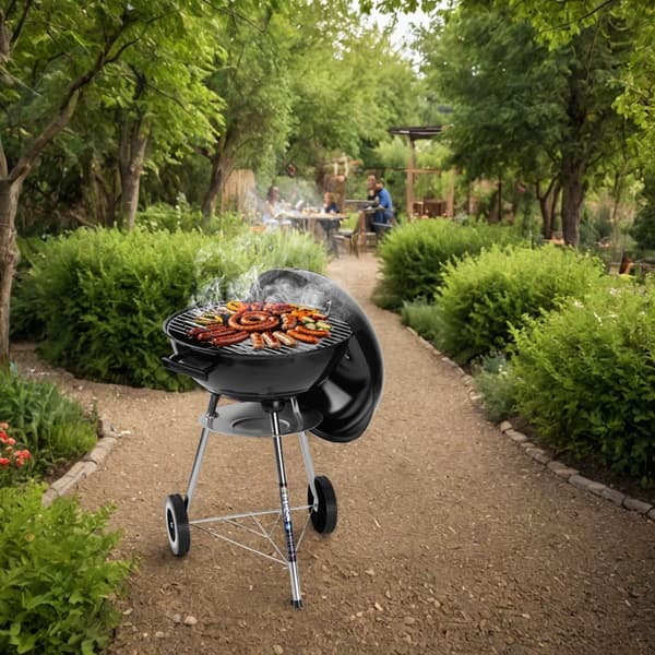 RUND svart trädgård kolgrill