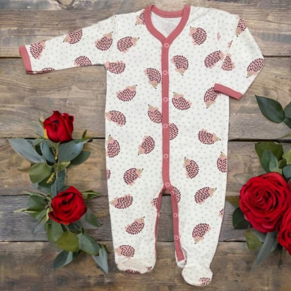 KLÄDER pyjamas med hel dragkedja 116 för en FLICKA ROSA IGELKOTT