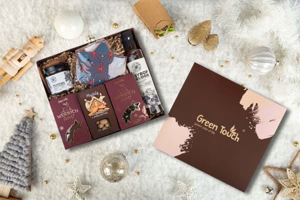 Presentkorg elegant presentlåda för julen te kaffe pepparkaka