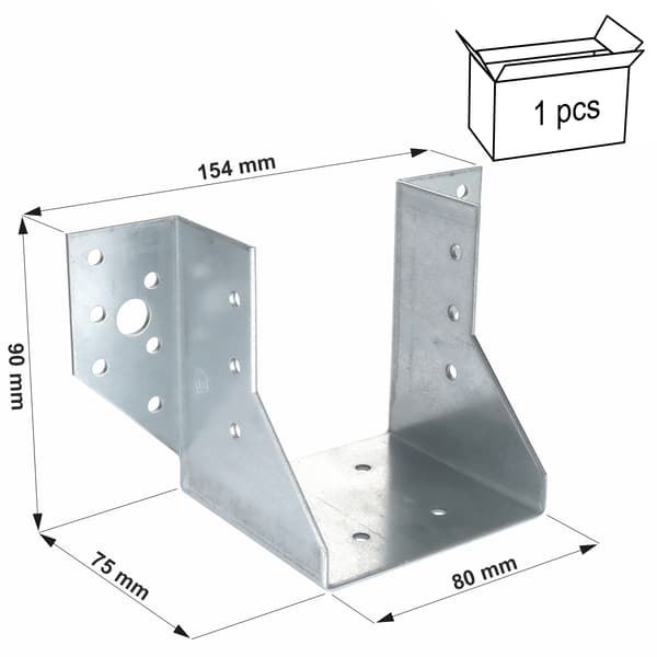 Bjälkfäste WB81 80x90x75x2.0 (1)
