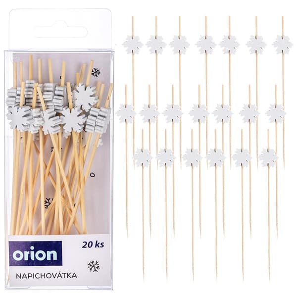 Bambu tandstickor för snacks snöflinga 12 cm 20 st