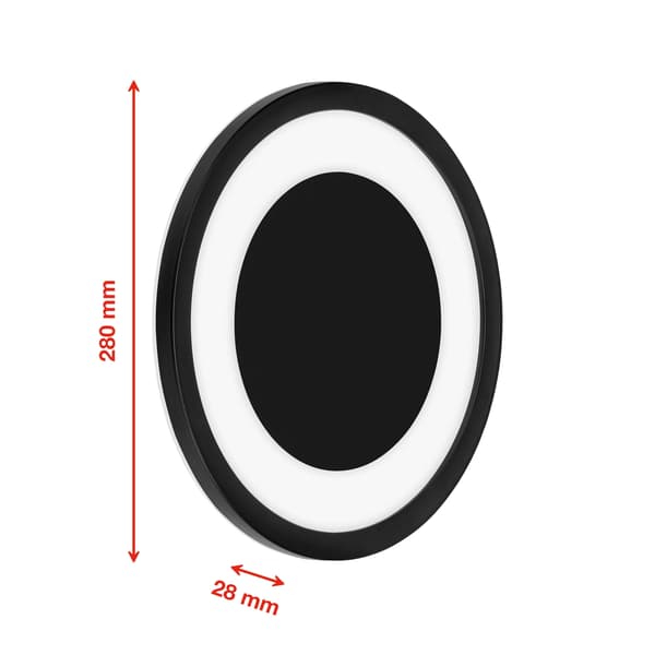 LED loftlampe 15W badeværelsesloftlampe IP44 NEUTRAL 4000K sort