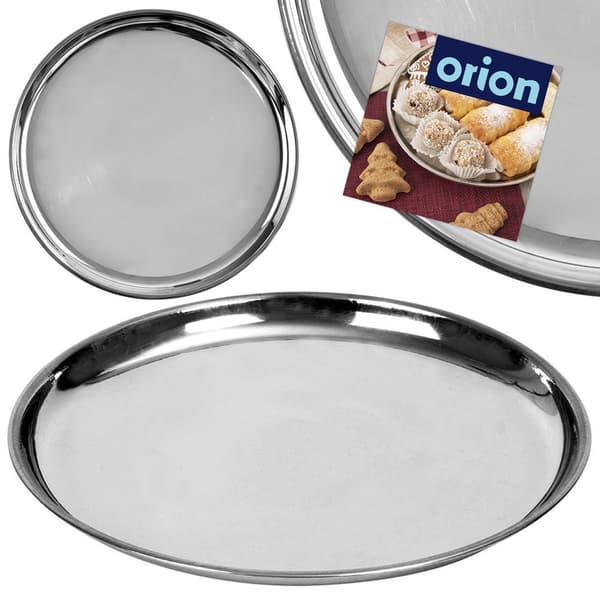 Teräksinen pyöreä tarjotin 28 cm