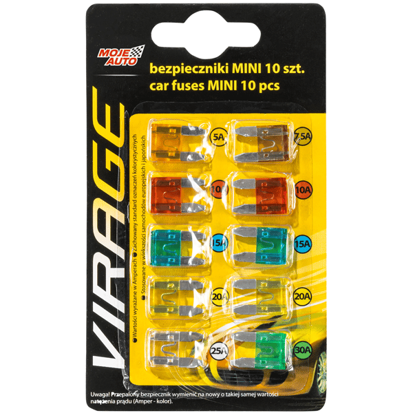VIRAGE- Säkerhetssäkringar för bilar, flata - mini 10 st.