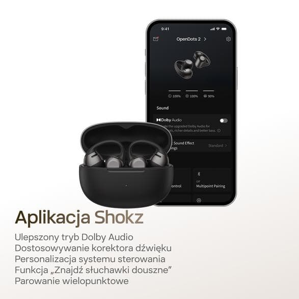 SHOKZ OpenDots 2 Air Hovedtelefoner Sort