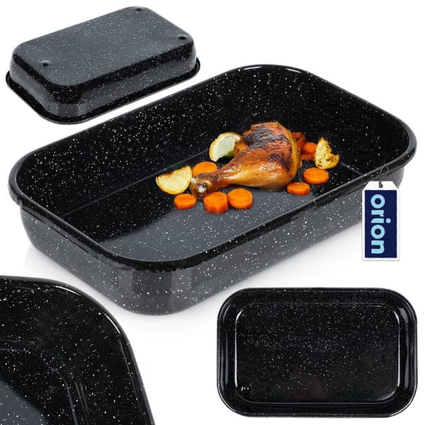 Emaljeret rektangulær stegepande 3,4 l, 34x22x6,5 cm