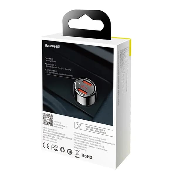 Baseus Magic Billaddare 2x USB QC 3.0 45W (Svart)