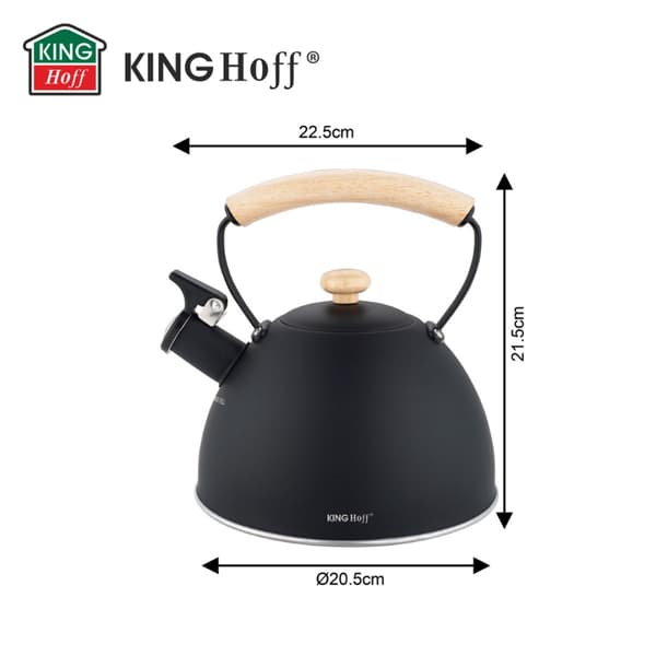 Vedenkeitin 2,5L pillillä Kinghoff KH-1999 mattamusta