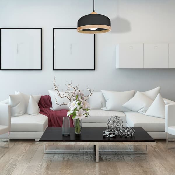 HÆNGELAMPE STUDIO 1 E27 SORT TRÆ MILAGRO MLP8851