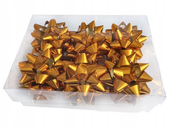 Självhäftande rosetter 11 cm, guld 12 st. 1 förpackning.