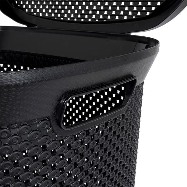 Svart plast tvättkorg 60 l
