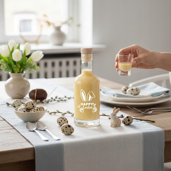 SET MED 5 TADEK-FLASKOR 250 ml MED TRYCK FÖR PÅSKLIKÖR PRESENTVIN