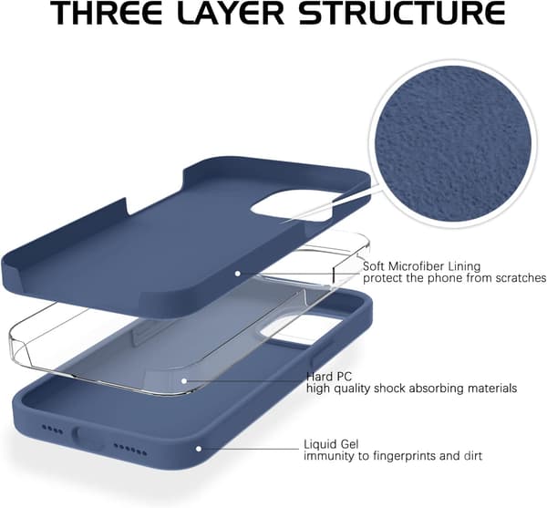 ETUI TIL APPLE IPHONE 12 PRO MAX MARINEBLÅ SILIKONE LYSETUI A2342