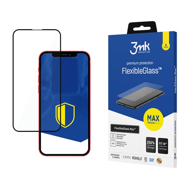 Apple iPhone 13 Mini - 3mk FlexibleGlass Max -suojakuori, musta