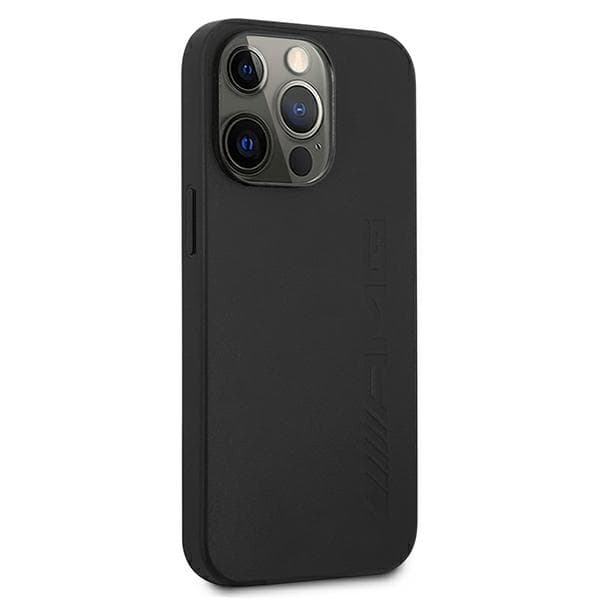 AMG AMHCP13LDOLBK iPhone 13 Pro / 136.1 sort/sort hårdt cover læder varmpræget