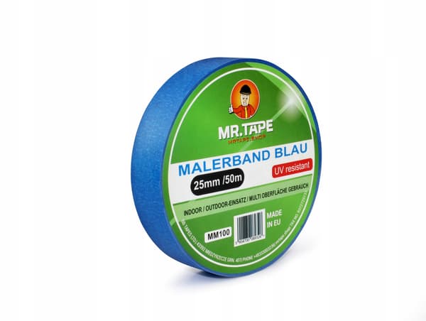 Blå maskeringstejp 25mm / 50m MR.TAPE PAPPER MASKERINGSTEJP UV 30