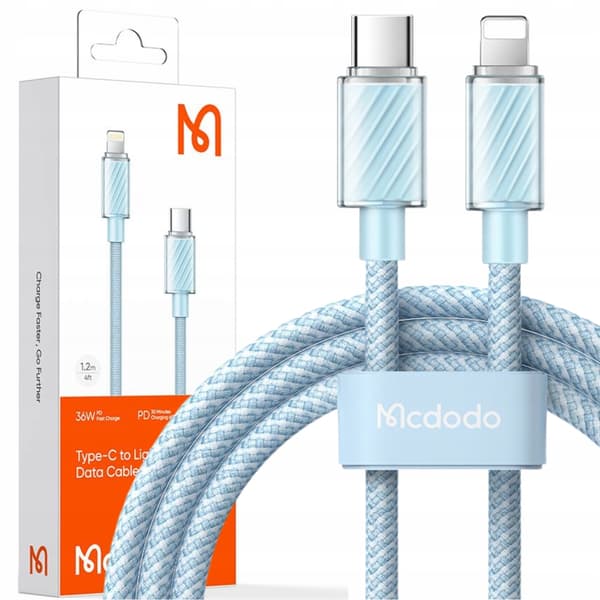 MCDODO USB-C LIGHTNING-LADDNINGSKABEL FÖR IPHONE 12 13 14 PRO 1M BLÅ