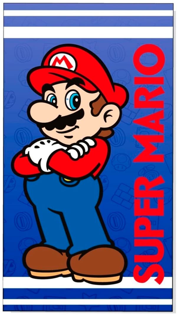 SUPER MARIO BOMULLSSTRANDHANDDUK 140 x 70 cm BARN