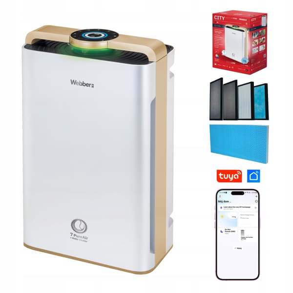 Webber AP9700 WIFI Luftrenare HEPA13 UV Jonisator Luftfuktare