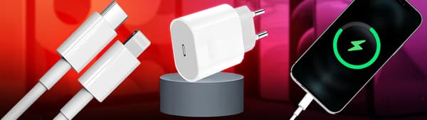 SNABBLADDARE 20W + 1M KABEL FÖR IPHONE CUBE / TYP USB-C BELYSNING usb c