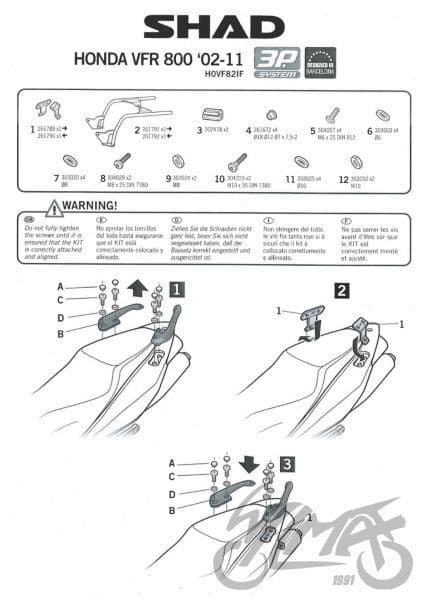 Shad 3p Side Case Brack til Honda VFR 800
