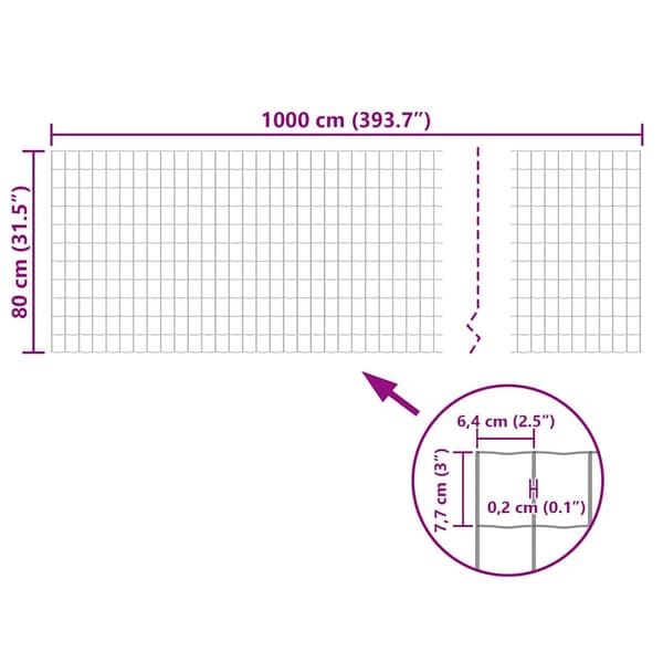 vidaXL Euroaita, Teräs, 10 x 0,8 m, Harmaa