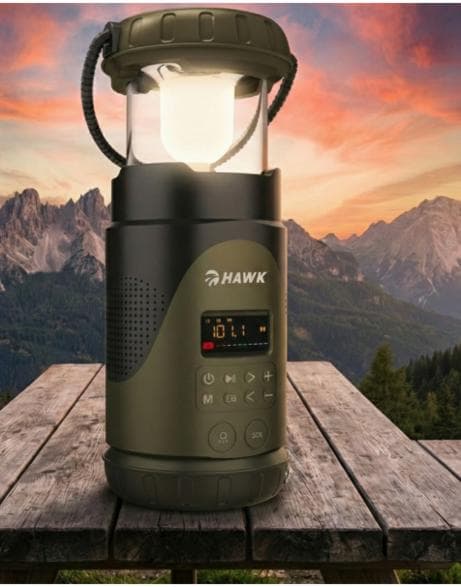 HAWK Expedition R30 HWRDI430GN Solcelleradio Dynamo Krank Grå-Grøn