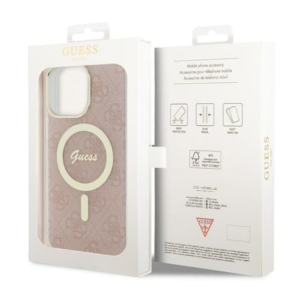 Guess 4G MagSafe - iPhone 14 Pro Max cover (lyserød)