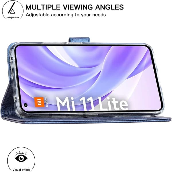 FLIP-ETUIS TIL XIAOMI MI LITE 4G/5G 6,55" BLÅ TEKSTURMATERIALE