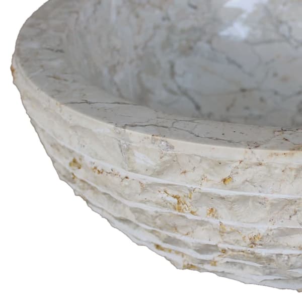 vidaXL marmorvask, 40 cm, cremefarvet