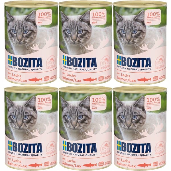 Våtfoder för katter Bozita Laxpaté 6x400g