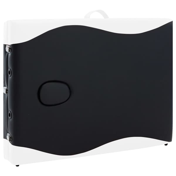 vidaXL foldbart massagebord, 3-zoner, aluminium, sort og hvid